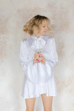 Load image into Gallery viewer, The Cindy Blouse | White Silk Satin - SARAROSE