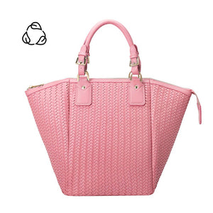 Melie Bianco - Valerie Recycled Vegan Leather Large Top Handle Bag in Pink - SARAROSE