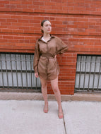 Barrie Belted Shirtdress | Mocha - SARAROSE