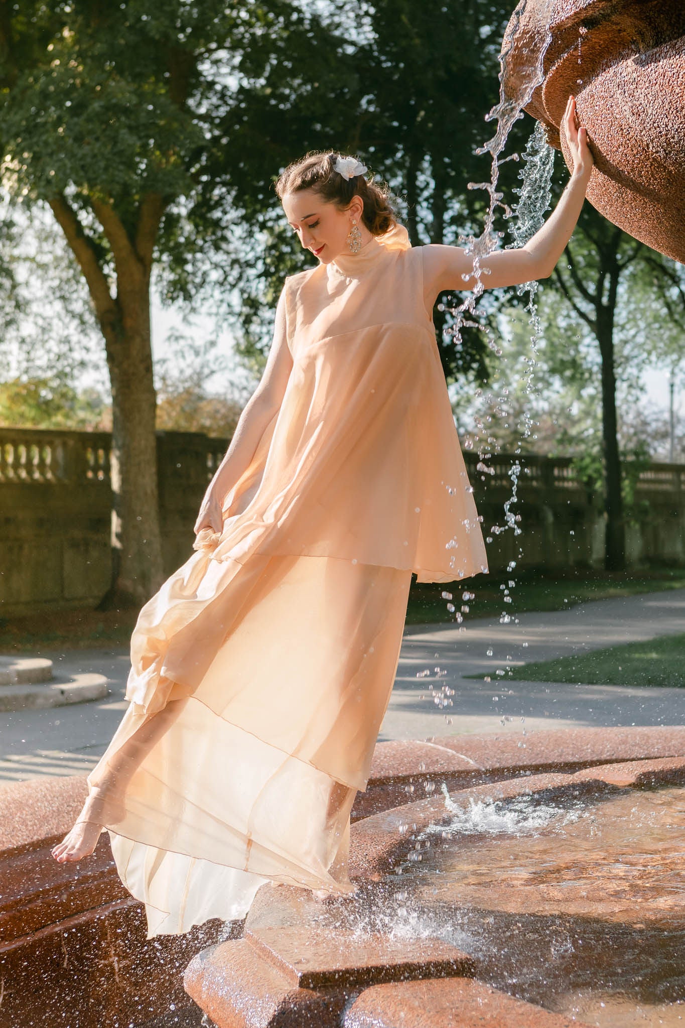 The Cindy Tiered Gown | Champagne  Stix and Roses