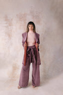 The Brandy Wide Leg Trousers | Amethyst - SARAROSE