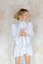 Load image into Gallery viewer, The Cindy Blouse | White Silk Satin - SARAROSE
